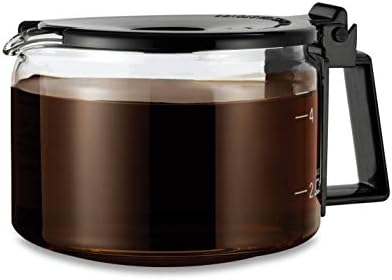 CAFÉ BREW COLLECTION Universal Glass Coffee Replacement Carafe - BPA Free Carafe - 4 to 5 Cup Black Replacement Carafe for Cuisinart, Mr. Coffee, Hamilton Beach, Black & Decker and More