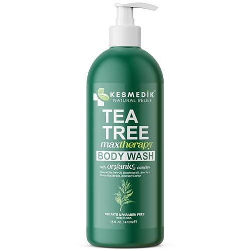 Tea Tree Body Wash | Antibacterial & Antifungal Defense Whole-Body Wash for Odors, Athlete's Foot, Ringworm, Acne, and Eczema Relief. Refreshes and Soothes Itchy Skin - 16 Fl Oz
