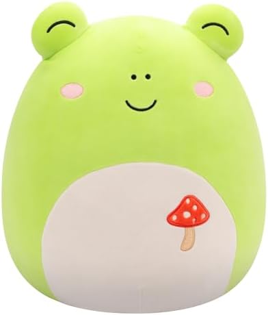 Squishmallows Original 14-Inch Wendy Green Frog with Mushroom Embroidery - Official Jazwares Plush (Large)