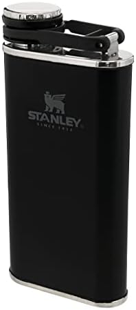 Stanley Classic Wide Mouth Flask 0.23L/8OZ Matte Black with Never-Lose Cap – Wide Mouth Stainless Steel Hip Flask for Easy Filling & Pouring | Insulated BPA FREE Leakproof Flask
