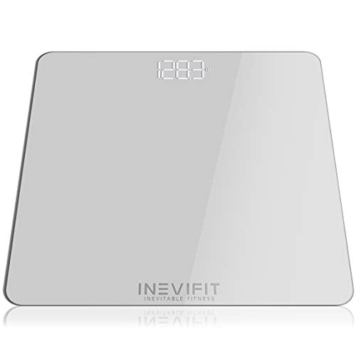 INEVIFIT BATHROOM SCALE, Highly Accurate Digital Bathroom Body Scale, Measures Weight up to 400 lbs. includes Batteries