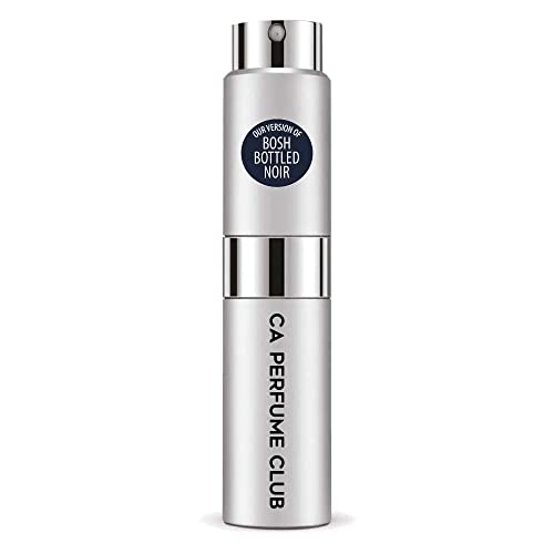 CA Perfume Impression of H. Bosh Bottled Noir For Men Replica Version Fragrance Dupes Concentrated Long Lasting Eau de Parfum Spray Refillable Atomizer Bottle 0.27 Fl Oz/ 8ml