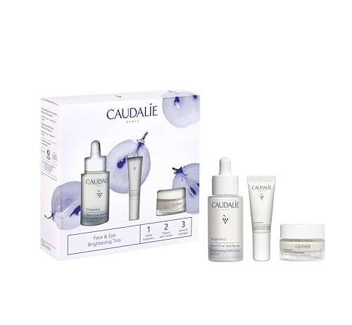 Caudalie Valentine's Day Brightening Trio Skin Care Set - Vinoperfect Brightening Dark Spot Serum Full Size + 2 Free Travel-Size Products ($120 Value)
