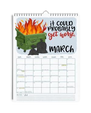 Here We Fucking Go Again 2025 Calendar, 9x12" Calendar 2025, Fucking Calendar 2025 Planner, Trash Talk Wall Calendar, Monthly Friends Advent Calendar, Funny Trash Talk Wall Calendar ﻿