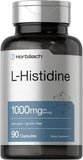 Horbäach L-Histidine 1000mg 90 Capsules | Non-GMO and Gluten Free | Pharmaceutical Grade