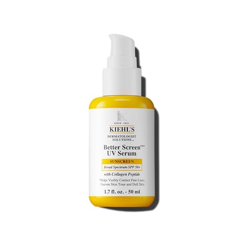Kiehl's Better Screen UV Serum SPF 50+, Invisible Facial Sunscreen with Collagen Peptide, UV Filters to Shield UVA & UVB, Helps Correct Visible Signs of Aging, Boosts Skin Radiance
