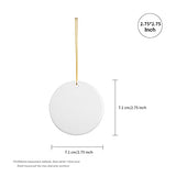 PYD Life 25 PCS Sublimation Ceramic Ornament Bulk White 2.75 Inch Round Blank Ornament with Gold String for Crafting DIY Personalized Christmas Home Decor Bulk