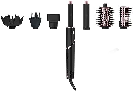 Shark HD440BK FlexStyle Air Drying & Styling System with 6-Piece Accessory Pack of Auto-Wrap Curlers, Curl-Defining Diffuser, Oval Paddle Brush & Concentrator,Black + XSKHD4WTCB Wide Tooth Comb