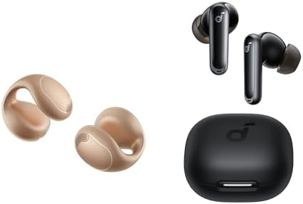 Soundcore C40i by Anker Open-Ear Clip-On Earbuds with P40i Noise Cancelling Wireless Earbuds, Lightweight Comfort, Maximum Stability, Clear Sound for Workouts and Outdoor Sports