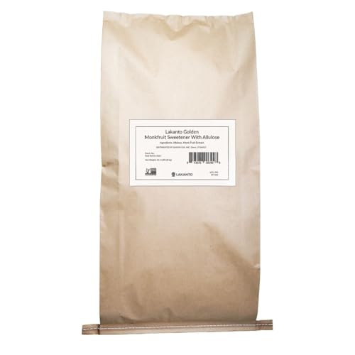 Lakanto Bulk Golden Monk Fruit Sweetener with Allulose - Bulk Raw Cane Sugar Substitute, Baking, Extract, Sugar Replacement (Golden - 20 kg)