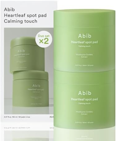 Abib Heartleaf Spot Pad Calming Touch Duo Set 160pads 10.14 fl. oz. | Korean Acne Soothing Toner Pads for Face, Cleansing, Disposable, Exfoliant, Skin Care