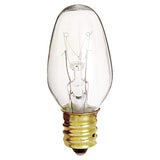 (25 Pack) 7 Watt 120V Candelabra Base Clear Night Light Bulb, 7C7