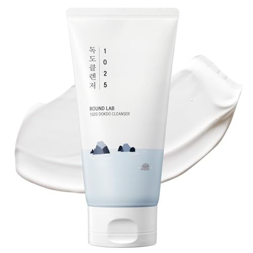 ROUND LAB 1025 Dokdo Cleanser 5.07 Fl Oz, Low pH Facial Cleanser for Sensitive Skin, Rich Soft Bubbles for Deep Cleansing and Makeup Removal, Hydrating Face Wash with Deep Sea Water, Korean Skin Care