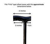 Cane Pad by Crutcheze Premium USA Made Comfort Pad for Walking Canes - Cane Handle Cushion for T-Handle Canees -Accessories for Canes Seniors - Mobility Accessory (Black)