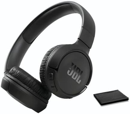 JBL Tune 570BT On-Ear Wireless Bluetooth Headphones with Pure Bass Stereo Sound, Includes Cleaning Cloth - Black(JBLT570BTBLKAM-CC)