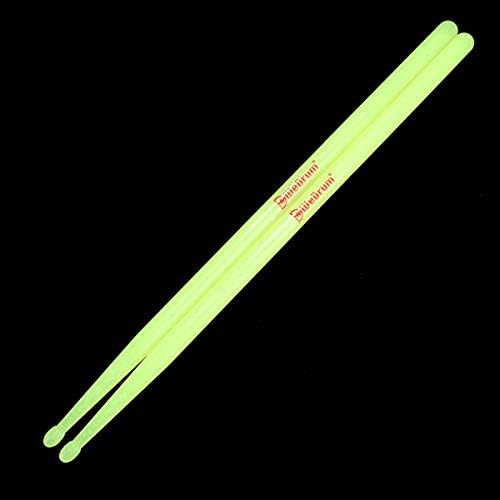 Musfunny Glow Drum Sticks 5A Nylon for Drum Set Night Light Plastic Cool Drumsticks Musical instrument Percussion Accessories for Adults Professional (Fluorescence)