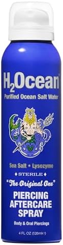 H2Ocean Patented Piercing Aftercare Spray Sea Salt Saline 4oz
