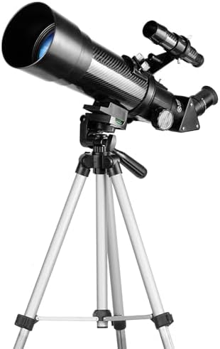 Telescope for Kids and Beginners - 70mm Apeture 400mm AZ Mount Telescopes for Adults - Good Partner to View Moon and Planet - Come with a Smartphone Adapter with 1.5X Barlow Lens and Adjustable Tripod