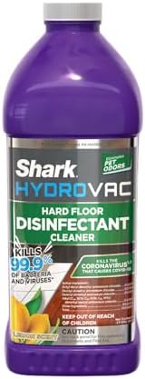 Shark HydroVac Household Disinfectant Cleaner, Kills 99.9% of Bacteria & Viruses, Compatible with Shark HydroVac 3-in-1 Multi-Surface Cleaners on Hardfloor, Stone, Laminate & Tile, Purple, WDCD60
