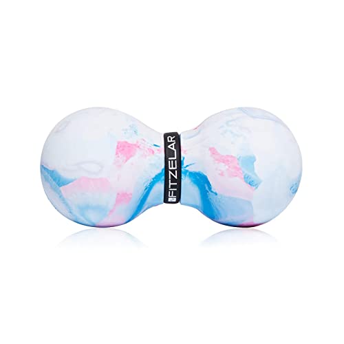 FITZELAR Double Lacrosse Massage Ball for Myofascial Release, SGS Certification, Massage Deep Tissue for Waist Back Feet, Trigger Point Therapy, Muscle Knots, Peanut Massage Ball for Muscle Pain