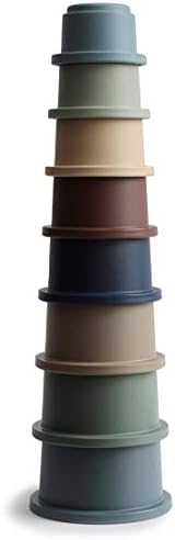 mushie Stacking Cups Toy 8 pcs | Made in Denmark (Forest)
