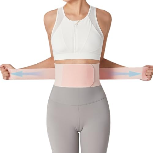 Ultra Thin Back Brace for Lower Back, Breathable Lightweight Back Brace for Women & Men (Pink, Small)