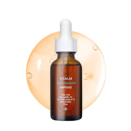 P.CALM RETINOLAGEN AMPOULE | Retinol + Collagen for Pore Tightening, Wrinkles & Fine Lines | Korean Glass Skin Serum (30ml / 1.01 fl. oz.)