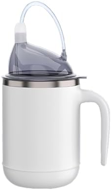 Multifunctional Adult Sippy Cup for Elderly Spill Proof - Easy to Grasp Handles, Precise Liquid Control- 15oz Stainless Steel Sippy Cup with Straw, No Spill Cups for Elderly, Seniors