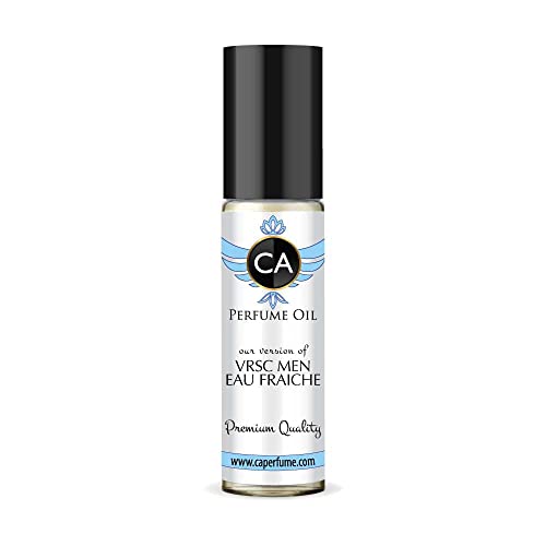 CA Perfume Impression of Vrsc Men Eau Fraiche For Men Replica Fragrance Body Oil Dupes Alcohol-Free Essential Aromatherapy Sample Travel Size Concentrated Long Lasting Attar Roll-On 0.3 Fl Oz/10ml