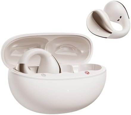 QCY Crossky C30 Open Ear Headphones Wireless Bluetooth, Clip-On Earbuds with 4 ENC Noise Cancelling Mic, Stable Fit, Dual Connection, EQ Customized, Sports Earphones for Workout/Running