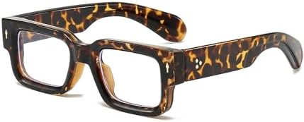 Thick Frame Square Glasses for Women Men Trendy Rectangle Blue Light Glasses Computer Eyeglasses