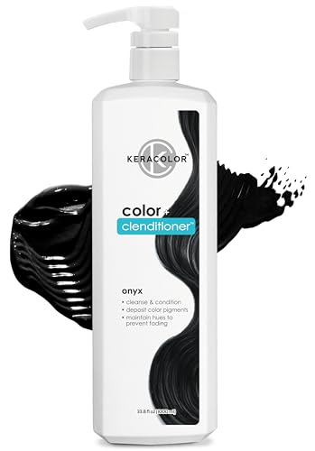 Keracolor Color + Clenditioner 3-in-1 Color-Depositing Conditioner, Gentle Cleansing Conditioner Infusing Semi-Permanent Hair Color, 9 Shades, 33.8 Fl Oz