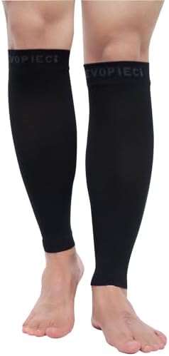 8-15 mmHg 1Pair Men and Women Wide Calf Sleeve Brace Compression Socks for Leg Support, Pain Relief