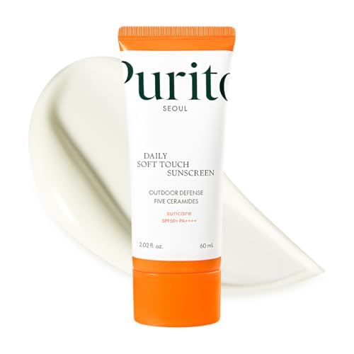 PURITO Daily Soft Touch Sunscreen 60ml Face Sunscreen Oil Free UVA & UVB Protection Lightweight and Oil Free Korean Sunscreen For All Skin Type and Vegan & Cruelty-Free