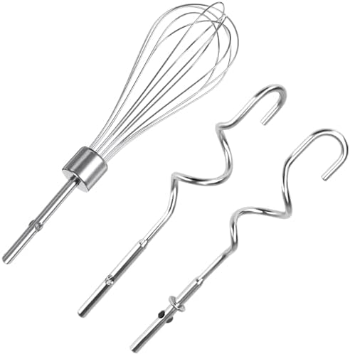 Hand Mixer Beaters Blender For KitchenAid & Hand Mixer Dough Hooks For KitchenAid Hand Mixers Whisk Attachment KHMPW Stainless Steel Egg Beater/Whisk Attachment for Kitchen Hand Mixer Accessories,3PCS