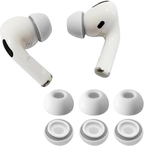Upgraded Best Memory Foam Ear Tips for AirPods Pro 1st & 2nd Gen | New Version 5.0 | Comfortable Foam Ear Tips | Better Noise Cancellation | 3 Pairs Replacement Tips (S/M/L, Grey)