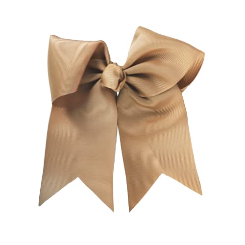 Jumbo Bow Clip with Tails (Beige)