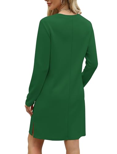 Womens Dresses Fashion Winter Christmas Long Sleeve Casual Dress 2024 Green M