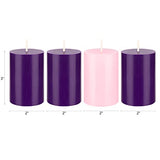 Mega Candles 4 pcs Unscented Christmas Advent Round Pillar Candle, Hand Poured Premium Wax Candles 2 Inch x 3 Inch, Holidays, Church, Decorations, Devotional, Celebration, Party & More