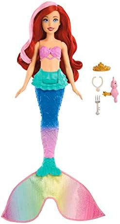 Mattel Disney Princess Toys, Ariel Swimming Mermaid Fashion Doll with Color-Change Hair & Tail, Inspired by The Little Mermaid Movie