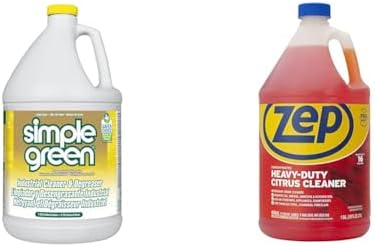 Simple Green 73434010 14010 Industrial Cleaner & Degreaser, Concentrated, Lemon, 1 gal Bottle & Zep Heavy-Duty Citrus Degreaser Refill - 1 Gallon - ZUCIT128 - Professional Strength Cleaner