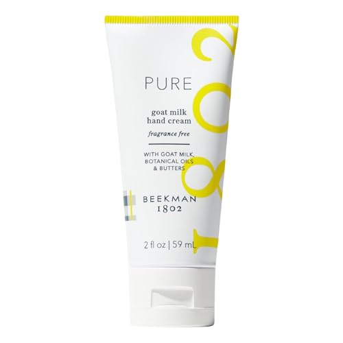 Beekman 1802 Goat Milk Hand Cream - Fragrance Free Hand Lotion For Deeply Hydrating All Skin Types - Lightweight, Non-Greasy & Sensitive Skin Safe - 2 oz - Packaging May Vary