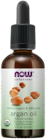 NOW Foods Solutions, Organic Argan Oil, Certified Organic and 100% Pure, "Gold of Morocco" Multi-Purpose Oil, 2-Ounce