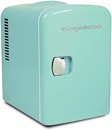 Frigidaire Mini Portable Compact Personal Fridge Cooler, 4 Liter Capacity Chills Six 12 oz Cans, 100% Freon-Free & Eco Friendly, Includes Plugs for Home Outlet & 12V Car Charger - Mint