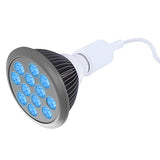 Blue Light Therapy Bulb by Hooga. Power Cord Included. 415 nm Wavelength. 12 LEDs. High Irradiance, Treatment for Acne and Sun Damage. Can Improve Skin Texture and Tigthen Skin.