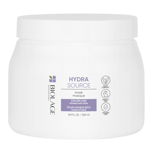 Biolage Hydra Source Mask | Revives Dry Strands For Increased Hair Shine & Manageability | For Dry Hair | Paraben-Free | Vegan | 16.9 Fl. Oz