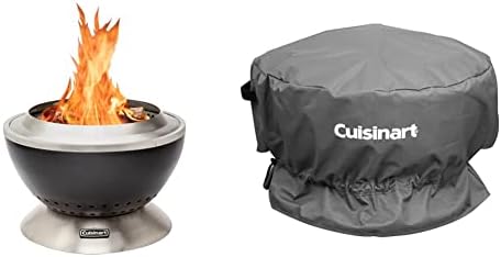 Cuisinart Fire Pit Bundle - 24" Cleanburn Smokeless Fire Pit & Cleanburn Fire Pit Cover