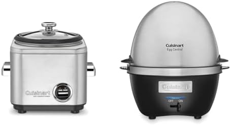 Cuisinart CRC-400P1 4 Cup Rice Cooker, Stainless Steel Exterior & Egg Cooker, normal, Brushed Stainless Steel