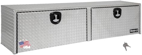 Buyers Product 1701563 Silver Aluminum Diamond Tread Topsider Truck Box With Drop Door, 72 x 18 x 16 Inch, Made in The USA, Lockable Tool Chest, Durable Job Box For Storage & Organization