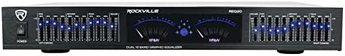 Rockville REQ20 19" Rack Mount Pro Dual 10 Band Graphic Equalizer EQ w/VU Meters